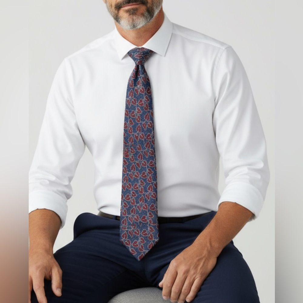 Giorgio Armani Cravatte 58" 100% Pure Silk Red & Blue Men's Tie